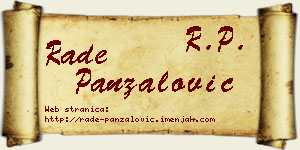 Rade Panzalović vizit kartica